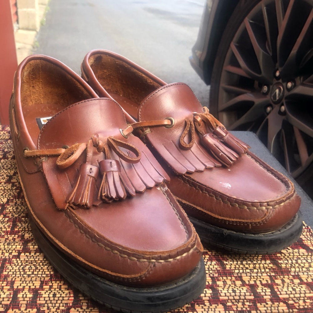 BROWN SHOE CO SUNDANCE Style Men’s Brown Loafers w Kiltie & Tassels Size 10M